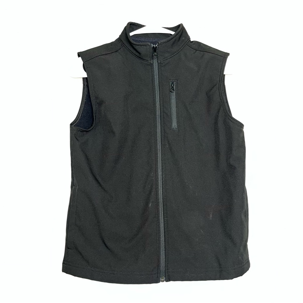 Class Club Boys 10 / 12 Black Sleeveless Zip-Up Vest Waterproof Preppy Western